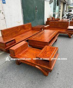 Bộ bàn ghế Sofa chân thuyền gỗ hương đá Hot 2025 7 Bộ bàn ghế Sofa chân thuyền gỗ hương đá Hot 2025