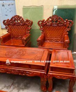 Bộ Ghế Hoàng Gia Gỗ Xà Cừ Đỏ