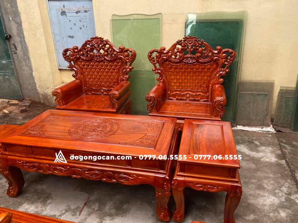Bộ Bàn Ghế Hoàng Gia Gỗ Xà Cừ Đỏ 4 Bộ Ghế Hoàng Gia Gỗ Xà Cừ Đỏ