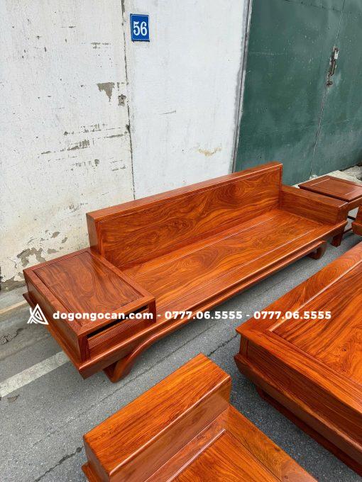Bộ bàn ghế Sofa chân thuyền gỗ hương đá Hot 2025