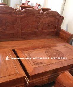 Bộ bàn ghế Khổng Tử gỗ hương đá gồm 6 món