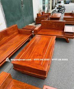 Bộ bàn ghế Sofa chân thuyền gỗ hương đá Hot 2025 10 Bộ bàn ghế Sofa chân thuyền gỗ hương đá Hot 2025