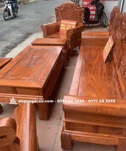 Bộ bàn ghế Khổng Tử gỗ hương đá gồm 6 món
