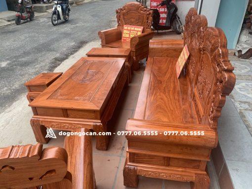 Bộ bàn ghế Khổng Tử gỗ hương đá gồm 6 món