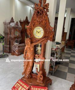 Đồng Hồ Cây Cô Tiên Gỗ Hương Đá 2m2 ( Phụ Kiện Đồng ) 17 Đồng Hồ Cây Cô Tiên Cao 2m2 gỗ hương đá phụ kiện đồng loại vip
