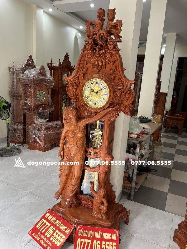 Đồng Hồ Cây Cô Tiên Gỗ Hương Đá 2m2 ( Phụ Kiện Đồng ) 7 Đồng Hồ Cây Cô Tiên Cao 2m2 gỗ hương đá phụ kiện đồng loại vip