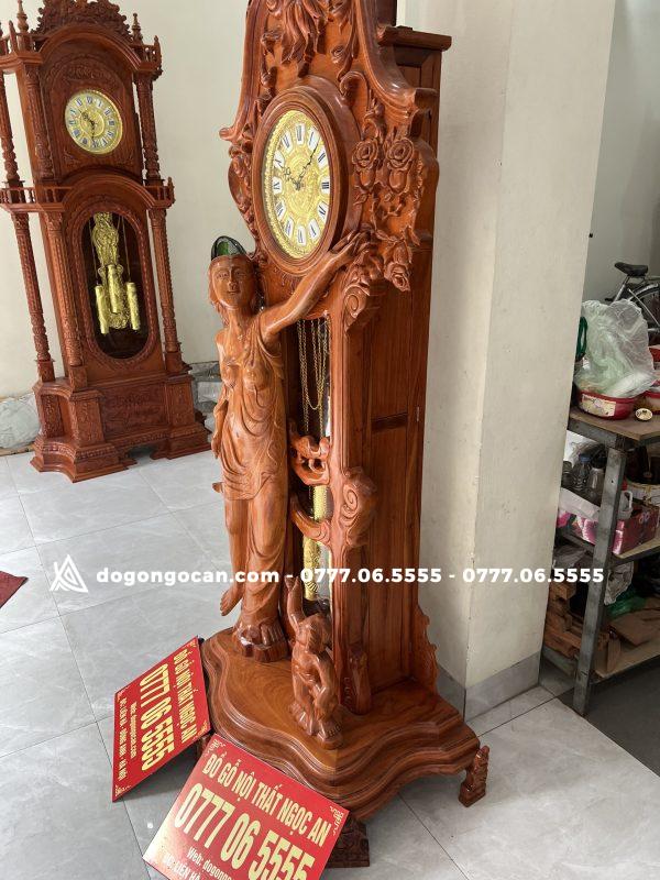 Đồng Hồ Cây Cô Tiên Gỗ Hương Đá 2m2 ( Phụ Kiện Đồng ) 9 Đồng Hồ Cây Cô Tiên Cao 2m2 gỗ hương đá phụ kiện đồng loại vip
