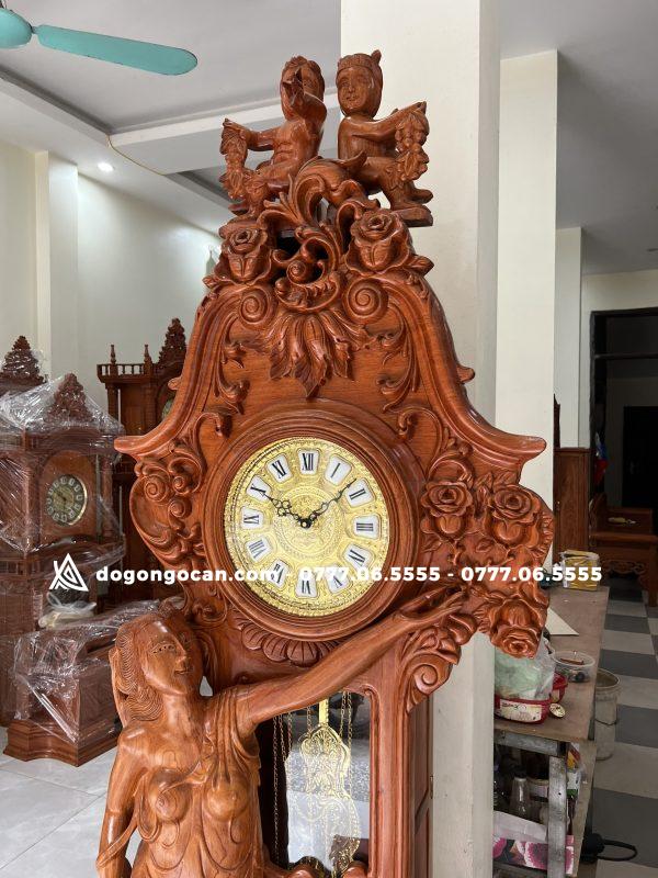 Đồng Hồ Cây Cô Tiên Gỗ Hương Đá 2m2 ( Phụ Kiện Đồng ) 6 Đồng Hồ Cây Cô Tiên Cao 2m2 gỗ hương đá phụ kiện đồng loại vip