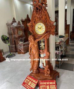 Đồng Hồ Cây Cô Tiên Gỗ Hương Đá 2m2 ( Phụ Kiện Đồng ) 15 Đồng Hồ Cây Cô Tiên Cao 2m2 gỗ hương đá phụ kiện đồng loại vip