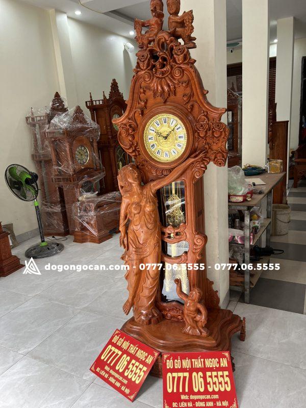 Đồng Hồ Cây Cô Tiên Gỗ Hương Đá 2m2 ( Phụ Kiện Đồng ) 5 Đồng Hồ Cây Cô Tiên Cao 2m2 gỗ hương đá phụ kiện đồng loại vip