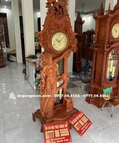 Đồng Hồ Cây Cô Tiên Gỗ Hương Đá 2m2 ( Phụ Kiện Đồng ) 12 Đồng Hồ Cây Cô Tiên Cao 2m2 gỗ hương đá phụ kiện đồng loại vip