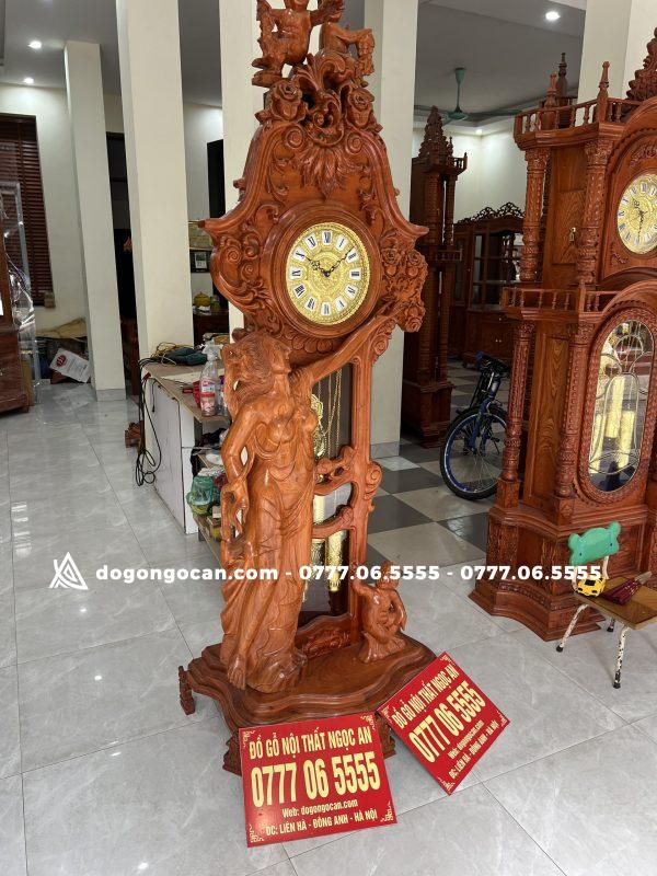 Đồng Hồ Cây Cô Tiên Gỗ Hương Đá 2m2 ( Phụ Kiện Đồng ) 2 Đồng Hồ Cây Cô Tiên Cao 2m2 gỗ hương đá phụ kiện đồng loại vip