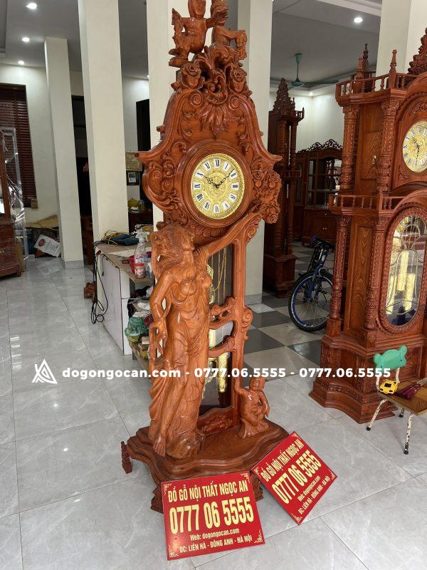 Đồng Hồ Cây Cô Tiên Gỗ Hương Đá 2m2 ( Phụ Kiện Đồng ) 3 Đồng Hồ Cây Cô Tiên Cao 2m2 gỗ hương đá phụ kiện đồng loại vip
