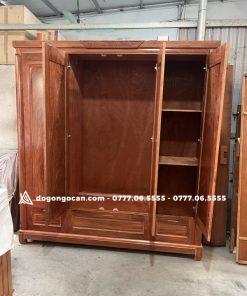 Tủ quần áo 4 cánh gỗ hương đá veneer