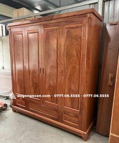 Tủ quần áo 4 cánh gỗ hương đá veneer