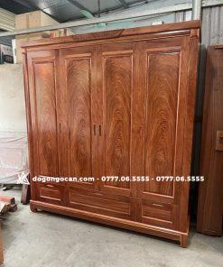 Tủ quần áo 4 cánh gỗ hương đá veneer