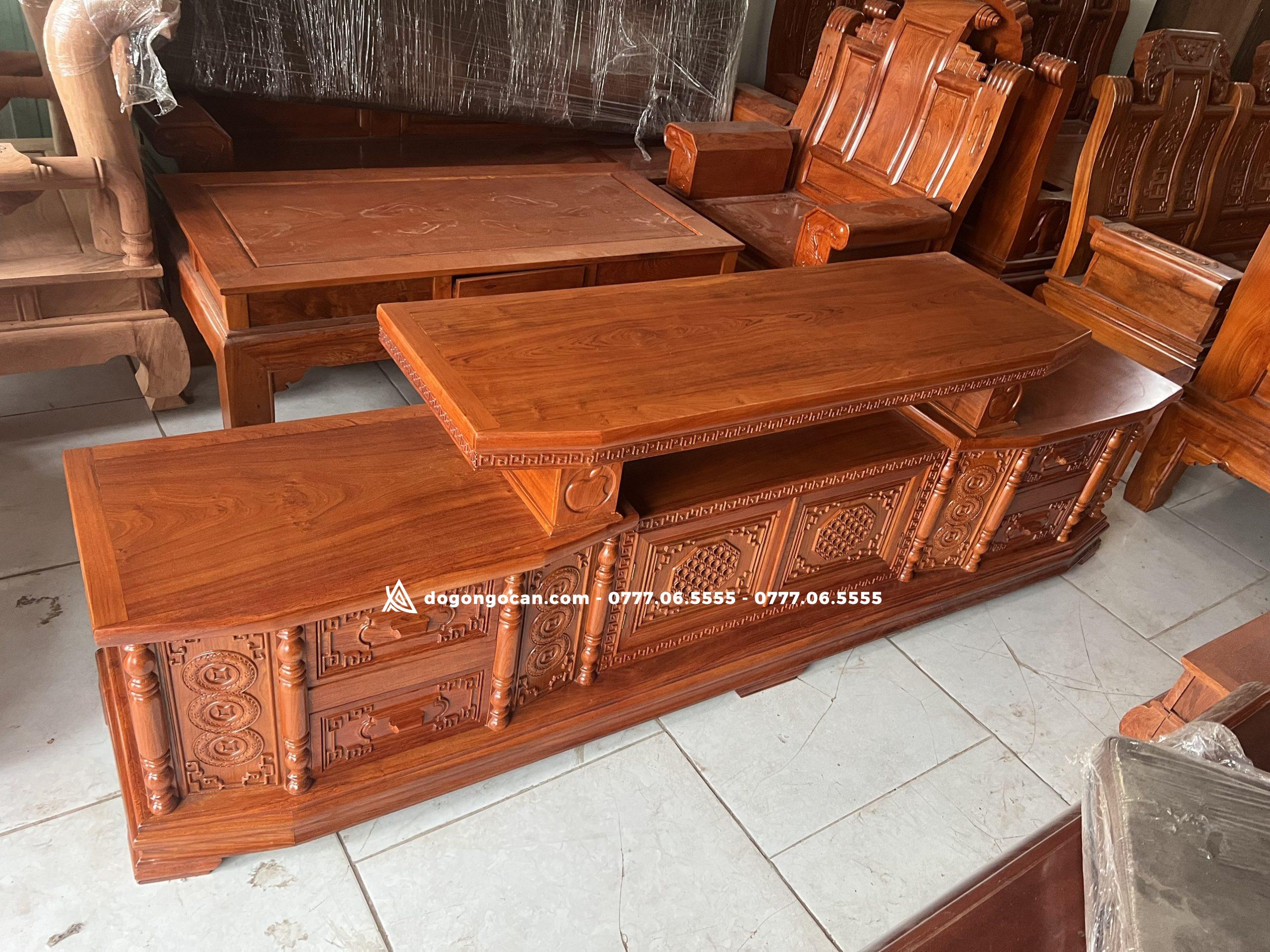 Kệ tivi vát góc gỗ hương đá nam phi 1 Import placeholder for 6852