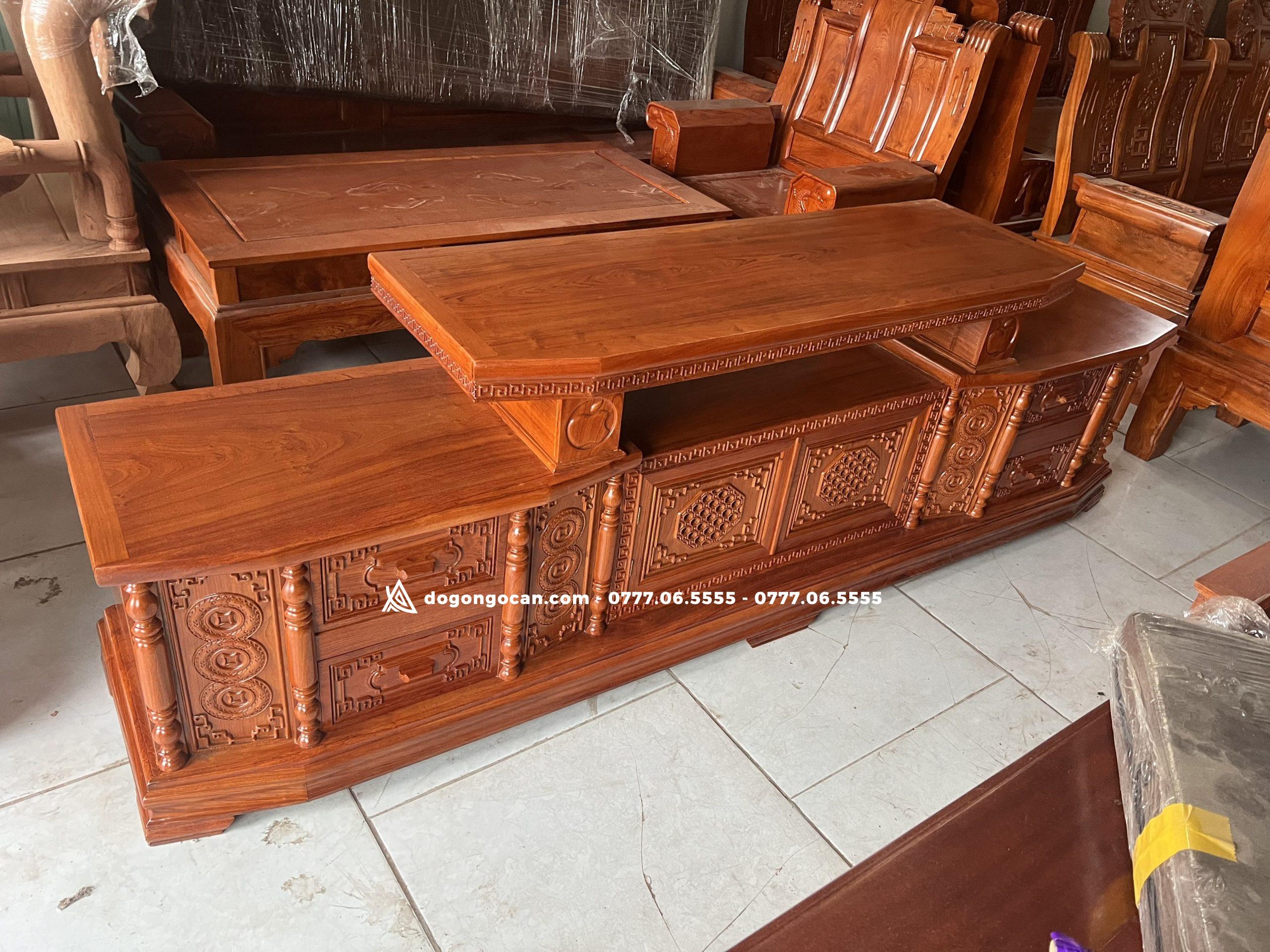 Kệ tivi vát góc gỗ hương đá nam phi 5 Kệ tivi vát góc gỗ hương đá nam phi