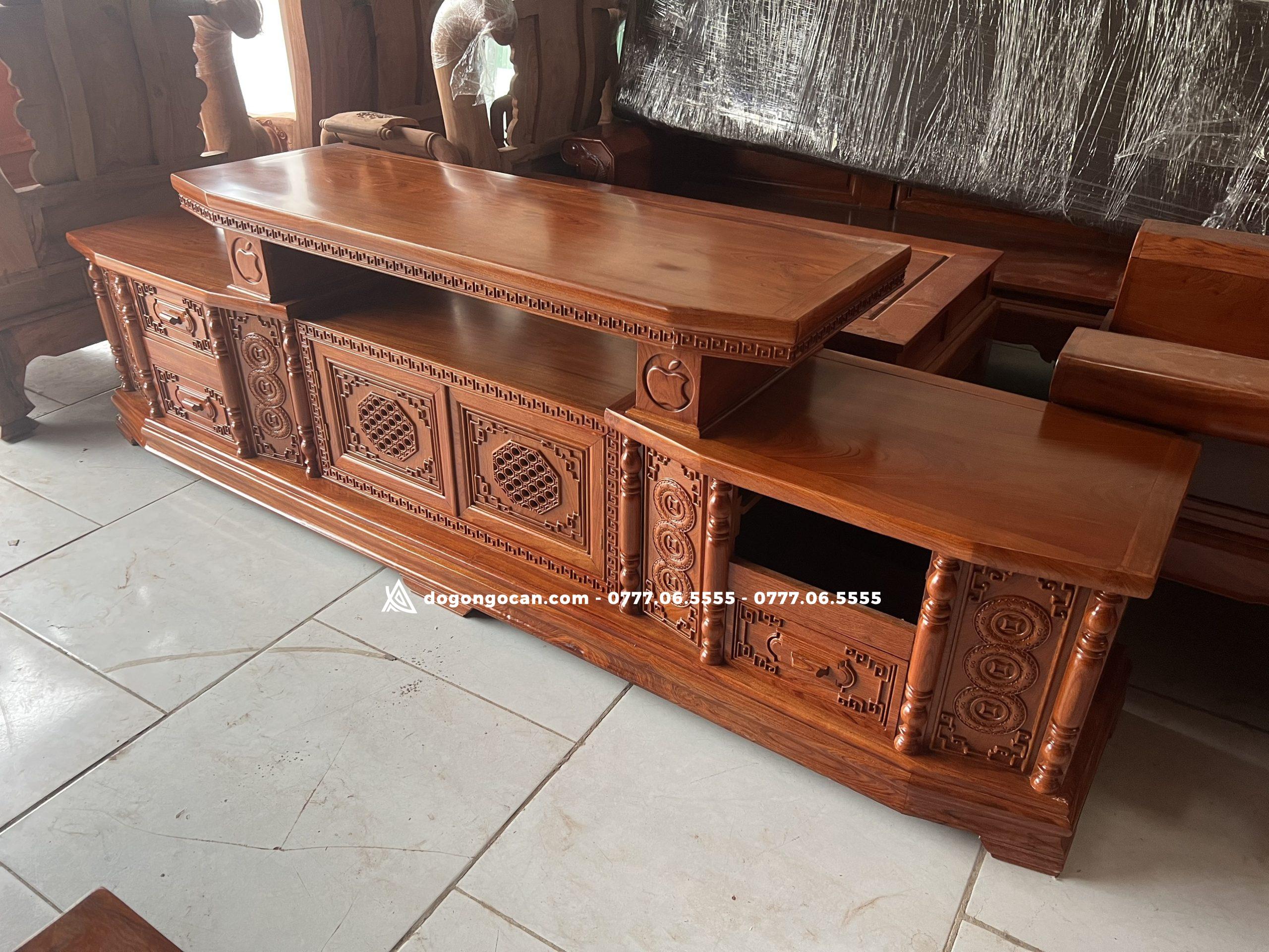 Kệ tivi vát góc gỗ hương đá nam phi 3 Kệ tivi vát góc gỗ hương đá nam phi