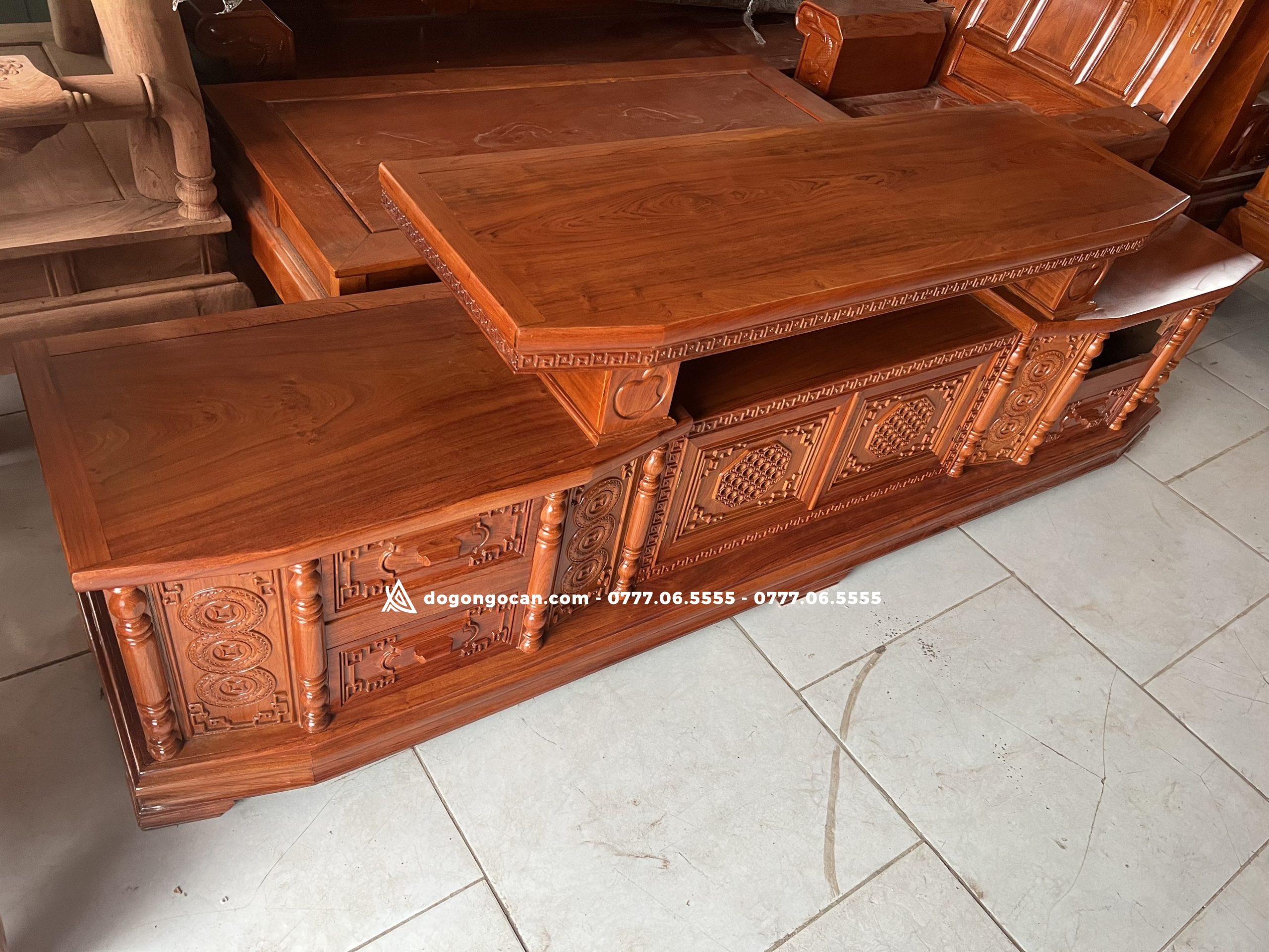 Kệ tivi vát góc gỗ hương đá nam phi 4 Kệ tivi vát góc gỗ hương đá nam phi