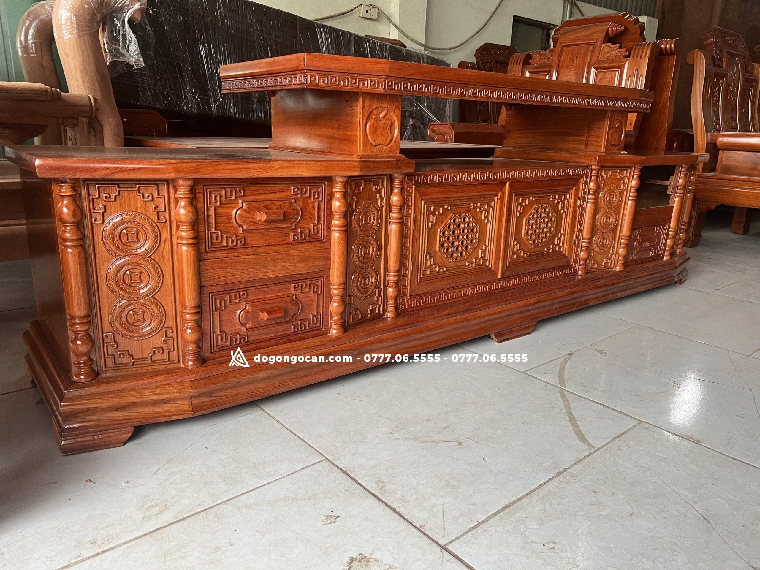 Kệ tivi vát góc gỗ hương đá nam phi 6 Kệ tivi vát góc gỗ hương đá nam phi