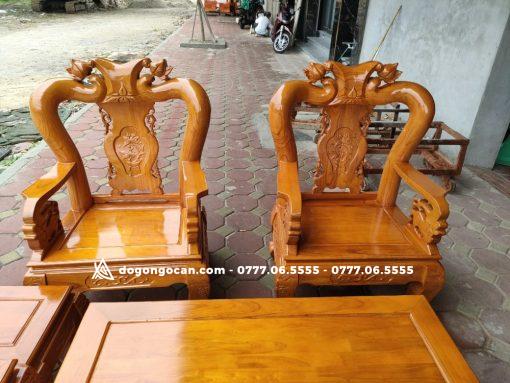 Bộ Bàn ghế phòng khách minh quốc đào gỗ xoan màu trần