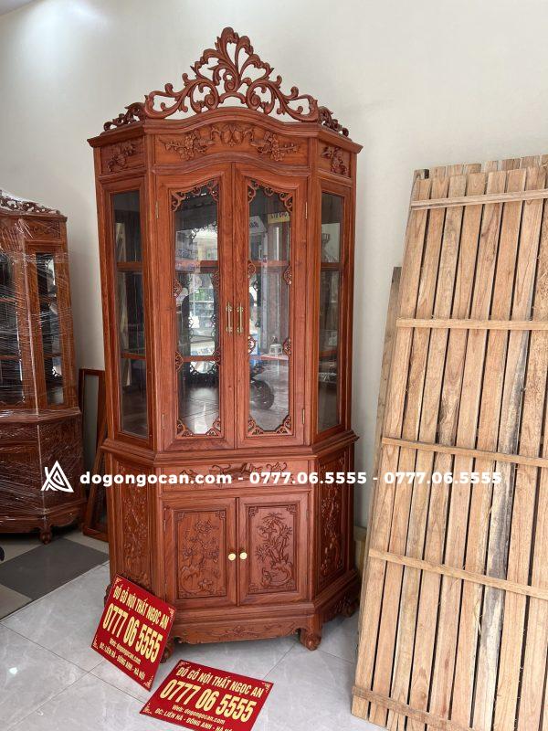 Tủ rượu góc 80cm gỗ hương đá nam phi cao cấp hàng đục tay 1 Import placeholder for 5978