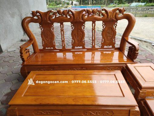 Bộ Bàn ghế phòng khách minh quốc đào gỗ xoan màu trần