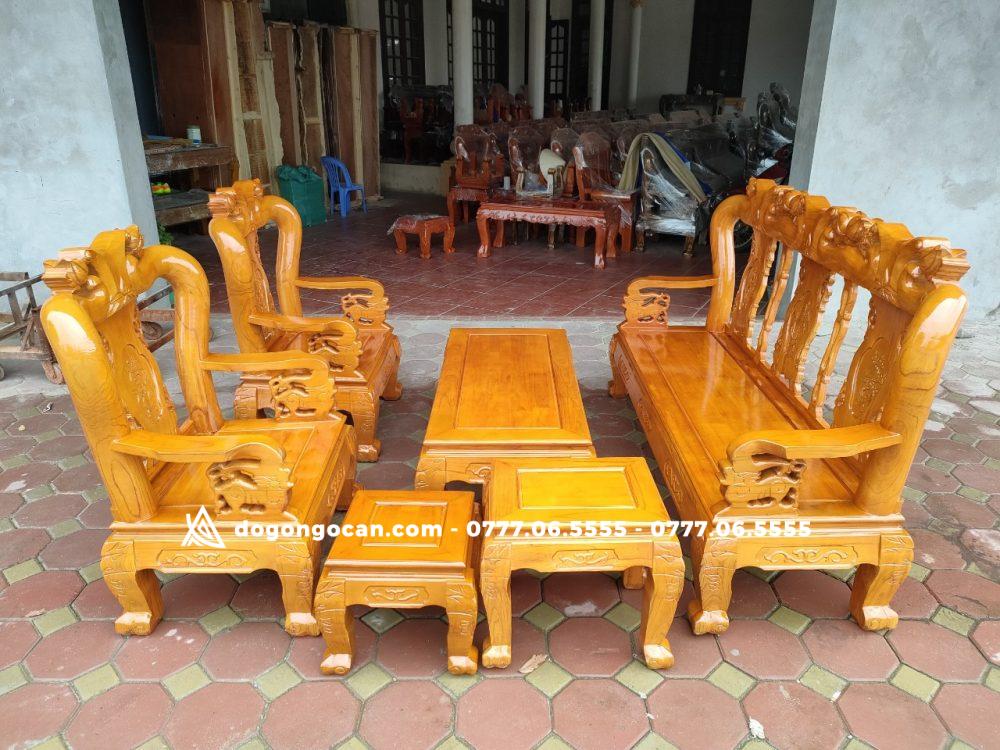 Bộ Bàn ghế phòng khách minh quốc đào gỗ xoan màu trần 4 Bộ Bàn ghế phòng khách minh quốc đào gỗ xoan màu trần