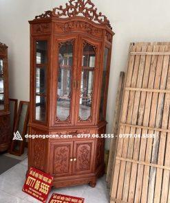 Tủ rượu góc 80cm gỗ hương đá nam phi cao cấp hàng đục tay 14 Tủ rượu góc 80cm gỗ hương đá nam phi cao cấp hàng đục tay