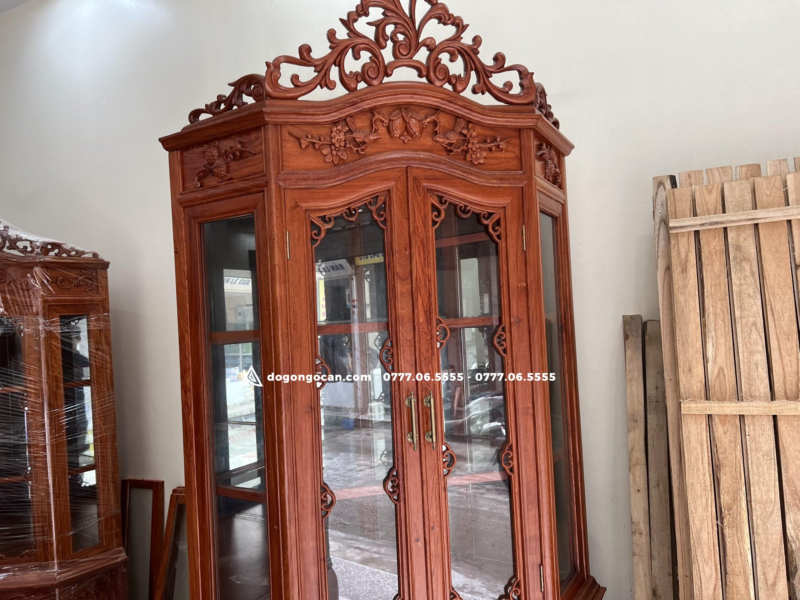 Tủ rượu góc 80cm gỗ hương đá nam phi cao cấp hàng đục tay 6 Tủ rượu góc 80cm gỗ hương đá nam phi cao cấp hàng đục tay