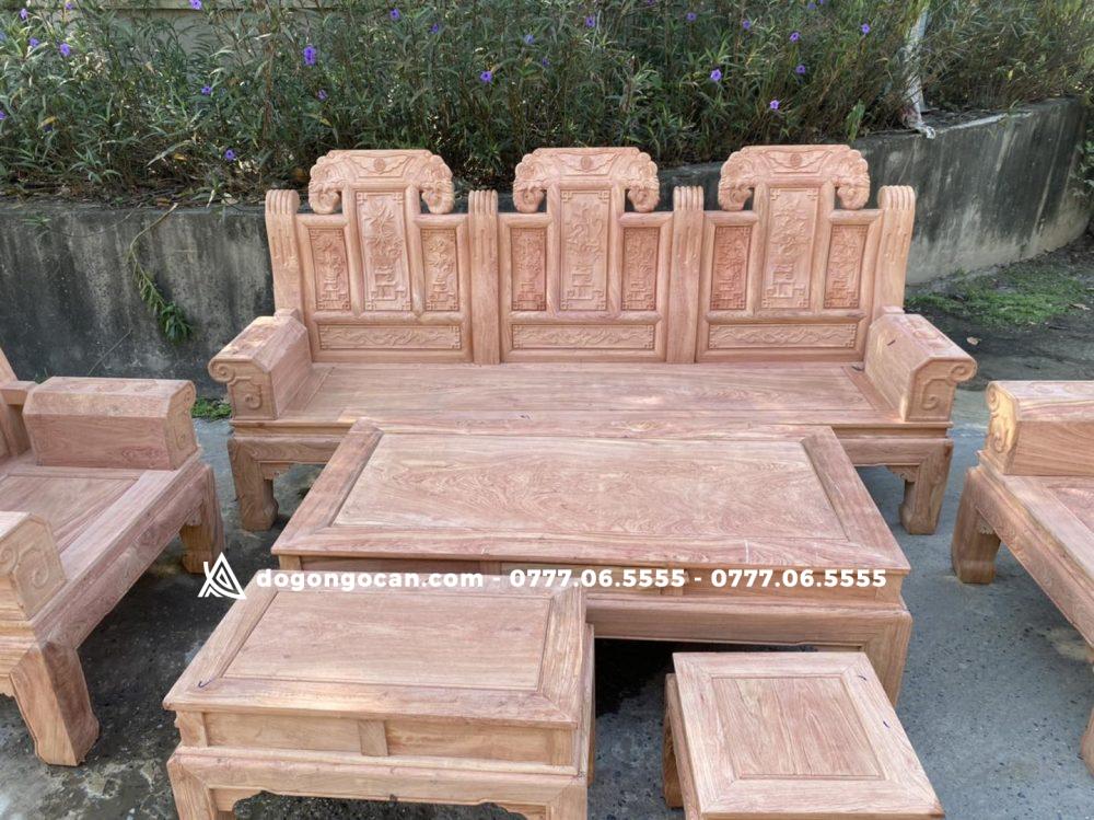 Bộ bàn ghế Âu Á chương voi gỗ hương đá nam phi 8 Bộ bàn ghế Âu Á chương voi gỗ hương đá nam phi