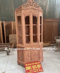 Tủ rượu góc 80cm gỗ hương đá nam phi cao cấp hàng đục tay 19 Tủ rượu góc 80cm gỗ hương đá nam phi cao cấp hàng đục tay