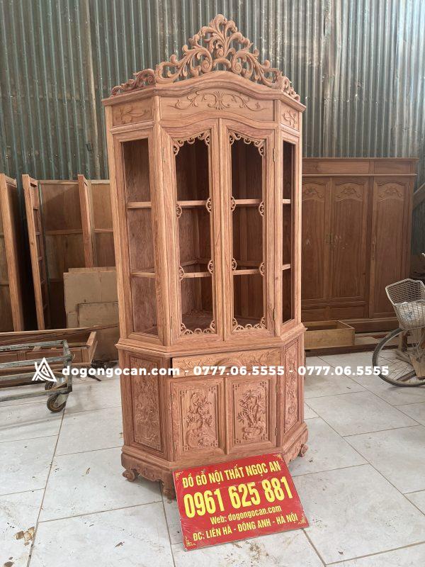 Tủ rượu góc 80cm gỗ hương đá nam phi cao cấp hàng đục tay 10 Tủ rượu góc 80cm gỗ hương đá nam phi cao cấp hàng đục tay