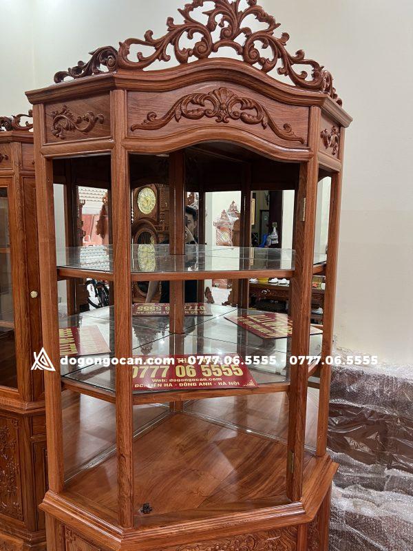 Mẫu tủ rượu góc 80cm gỗ hương đá nam phi dày dặn hàng đục tay 3 Mẫu tủ rượu góc 80cm gỗ hương đá nam phi dày dặn hàng đục tay