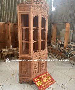 Tủ rượu góc 80cm gỗ hương đá nam phi cao cấp hàng đục tay 16 Tủ rượu góc 80cm gỗ hương đá nam phi cao cấp hàng đục tay