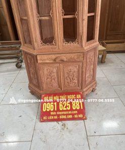 Tủ rượu góc 80cm gỗ hương đá nam phi cao cấp hàng đục tay 18 Tủ rượu góc 80cm gỗ hương đá nam phi cao cấp hàng đục tay
