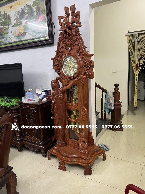 Đồng Hồ Cây Cô Tiên Gỗ Hương Đá 2m2 ( Phụ Kiện Đồng ) 1 Import placeholder for 6541