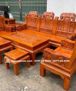 Bộ bàn ghế Âu Á tay voi đặc gỗ hương đá 6 món hàng đẹp