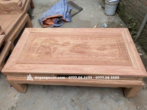 Bộ bàn ghế Âu Á tay voi đặc gỗ hương đá 6 món hàng đẹp