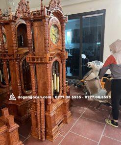 Đồng hồ tứ trụ gỗ hương đá nam phi cao 2m3