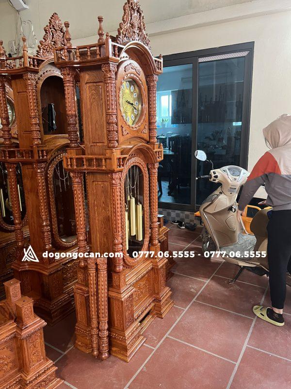 Đồng hồ tứ trụ gỗ hương đá máy sunny hàn quốc cao cấp 2 Đồng hồ tứ trụ gỗ hương đá nam phi cao 2m3