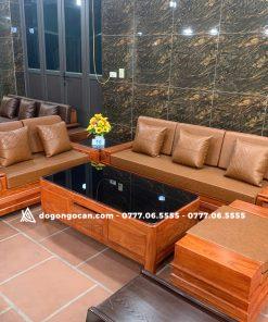 Bộ bàn ghế Sofa Chân Pháo Gỗ Hương Đá Nam Phi 7 Bộ bàn ghế Sofa Chân Pháo Gỗ Hương Đá Nam Phi