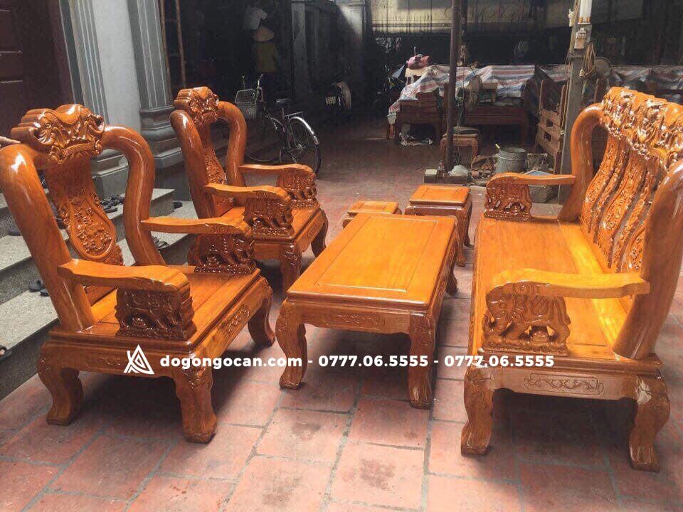 Bộ Ghế Quốc Voi Gỗ Lim Xanh 5 Bộ Ghế Quốc Voi Gỗ Lim Xanh