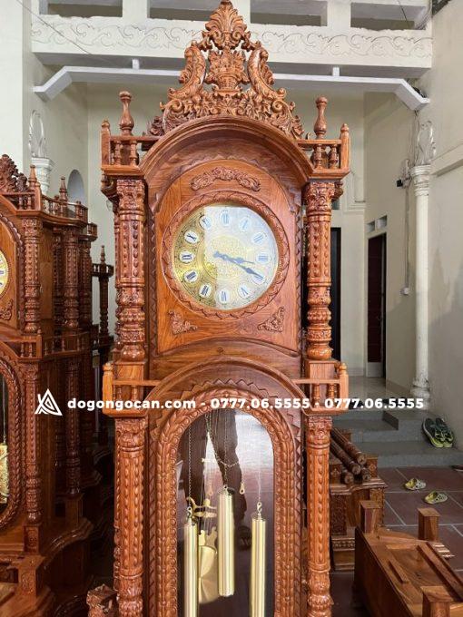Đồng hồ tứ trụ gỗ hương đá nam phi cao 2m3