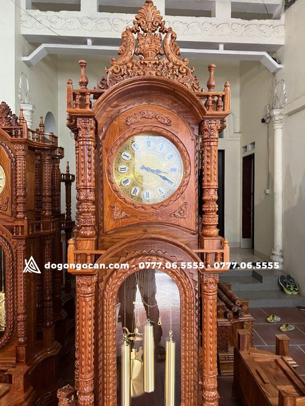 Đồng hồ tứ trụ gỗ hương đá máy sunny hàn quốc cao cấp 11 Đồng hồ tứ trụ gỗ hương đá nam phi cao 2m3