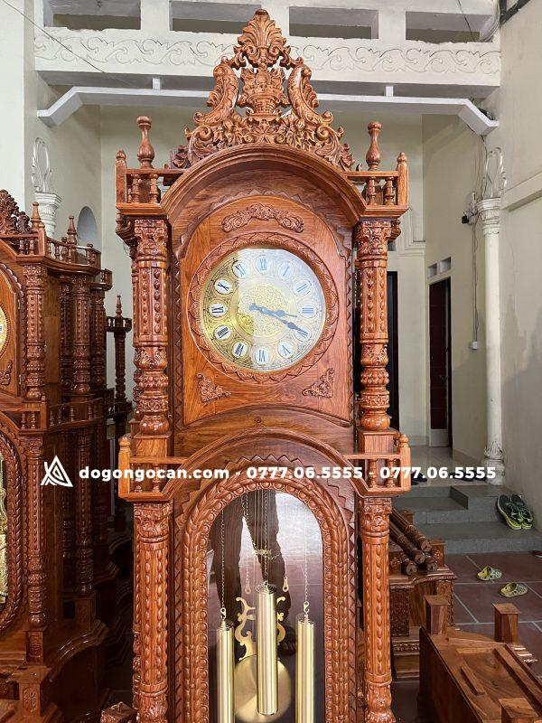 Đồng hồ tứ trụ gỗ hương đá máy sunny hàn quốc cao cấp 10 Đồng hồ tứ trụ gỗ hương đá nam phi cao 2m3