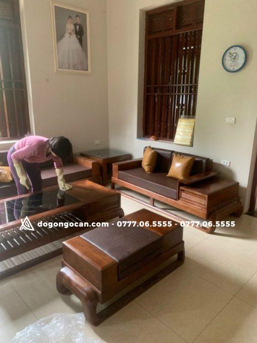 Bàn Ghế sofa mẫu zito đùi gà gỗ hương đá nam phi