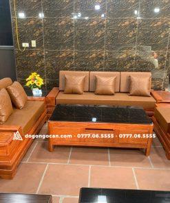 Bộ bàn ghế Sofa Chân Pháo Gỗ Hương Đá Nam Phi