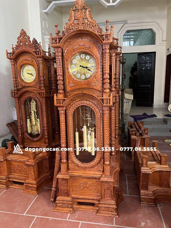 Đồng hồ tứ trụ gỗ hương đá máy sunny hàn quốc cao cấp 9 Đồng hồ tứ trụ gỗ hương đá nam phi cao 2m3